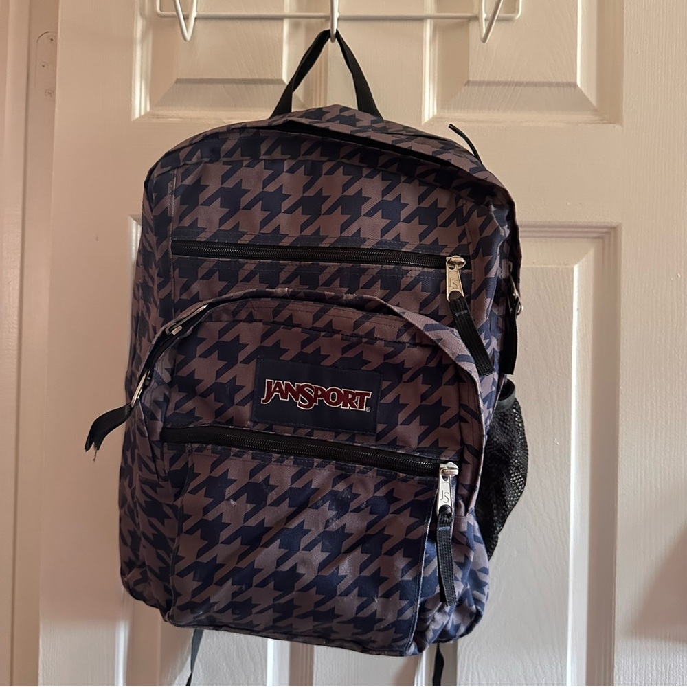 Jansport Big Student Houndstooth print backpack - unisex